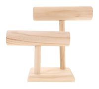 CALLARON Estante de Madera Maciza para Joyas Soporte de Doble Capa para Collares y Relojes Exhibidor para Ferias y Mostradores