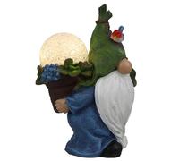CALLARON Estatua de Enano Decorativa para Jardín con Luz Solar Led, Resina Resistente y Diseño Moderno para Decoración de Césped y Patio