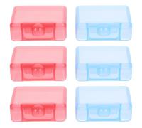 CALLARON Estuche de Medicina Portátil 6 Piezas Pequeño Organizador de Pastillas de Plástico Resistente Cierre Seguro para Viaje y Almacenamiento Diario en Casa, Colores Azul y Rojo