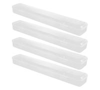 CALLARON Estuche de Plástico Transparente para Bolígrafos y Pinceles, 4 Unidades, Diseño Compacto y Resistente, Apto para Uso Escolar y Creativo