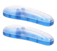 CALLARON Estuche para Maquinillas de Afeitar de Viaje Portátil y Ligero, Caja Protectora Azul de PC para Guardar 2 Maquinillas de Afeitar Manuales