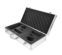CALLARON Estuche Portátil y Diseño Elegante para Micrófono Inalámbrico Funda Protectora 2 Ranuras de Aleación de Aluminio para Uso en Ktv y Eventos