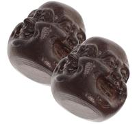 CALLARON Figuras de Madera para Pintar de Cabeza de Buda, Adornos Decorativos Pequeños de Plástico, Diseño Delicado y Creativo para Oficina y Hogar, Pack de 2 Piezas