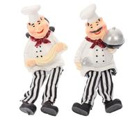 CALLARON Figuras Decorativas Set de 2 Piezas de Chef de Resina con Patas Colgantes con Diseño y Adorable del Hogar para Cocina y Restaurante