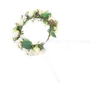 CALLARON Flores hechas a mano y nupcial accesorios para el cabello de novia banda de pelo de flores ducha de flores de guirnaldas tocado de novia de boda pp blanco