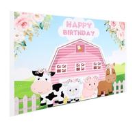 CALLARON Fondo Tejido Suave y Resistente de Fiesta de Cumpleaños Diseño de Animales de Granja Que No se Deforma ni Desvanece, Adecuado para Decoración y Fotografía en Shower