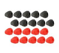CALLARON Frambuesas Artificiales Rojas 20 Piezas de Simulación para de Frutas y Accesorios Fotográficos en Ambientes Interiores