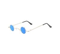 CALLARON Gafas de Sol Retro Redondas Estilo Punk para Hombre Metálica Resistente Lentes Azules Vintage Diseño Unisex para Fiestas y Playa