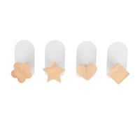 CALLARON Ganchos Autoadhesivos para Ropa y Abrigos sin Perforación, Pack de 4 Unidades de Hierro y Madera para Colgar en Pared, Diseño Mixto para Almacenamiento en Hogar y Varios estilos