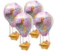CALLARON Globos de Cumpleaños con Forma de Aluminio Rosa, Decorativos y Ligeros, 4 Piezas para Decorar Fiestas Infantiles y Mesas