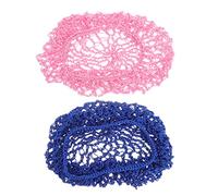 CALLARON Gorro Largo Para Dormir y Protector Del Cabello Malla Elástica 2 Piezas Azul Rey y Rosa Unisex Uso Nocturno