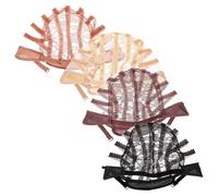 CALLARON Gorros de Malla Ajustables para Peluca Mujer, 4 Piezas Pack (negro, Beige, Marrón Claro, Marrón Oscuro), Transpirables, Elásticos y Cómodos para Cuidado del Cabello en Peluquería