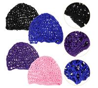 CALLARON Gorros para Dormir Tejidos a Crochet y Redecillas Pelo Rizado, Paquete de 4 Piezas para Mujeres Que Cuidan Su Cabello