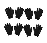 CALLARON Guantes Exfoliantes de Ducha 4 Pares Tamaño Mediano para Eliminación Profunda de Piel Muerta Unisex para Baño y Masaje Corporal Color Negro