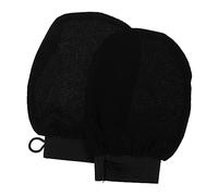 CALLARON Guantes Exfoliantes para Ducha y Baño de Viscosa Negra Efecto Masaje y Limpieza Profunda para Cuidado Corporal Diario