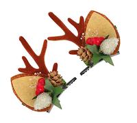 CALLARON Horquilla De De Alce Navideña Pasadores Navideños De Astas Pelo Adornos Navideños Pelo Tocado Para Niñas Fiesta
