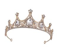 CALLARON infantil de de cristal. tiara de la boda tiaras de boda para novia coronas de novia Geburtstagsfeier-Tiara tiara nupcial de la boda de imitación Dorado