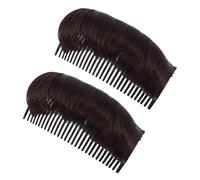 CALLARON Inserciones Para Realzar El Cabello y Peine Para Flequillo 2 Unidades Tamaño Medio Oculto Volumizador Accesorios Para Mujer Uso Diario Colores Negro y Marrón