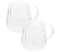 CALLARON Jarra de Leche de Vidrio con Asa, Juego de 2 Piezas, Diseño Sencillo y Práctico para Servir Crema y Leche en Cocina o Café