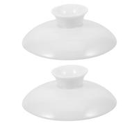 CALLARON Juego de 2 Tapas de Cerámica en Color Blanco para Taza de Té Diseño Clásico y Elegante, y Fácil de Limpiar, Accesorio Adecuado para Cocina y Té