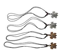CALLARON Juego de 4 Collares Colgante de Tortuga de Resina Estilo Europeo Americano, Diseño Creativo y Textura Suave que No Daña la Piel para Uso Diario