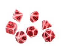 CALLARON Juego de 7 Dados Poliédricos Retro de Acrílico para Juegos de Mesa y Fiestas, Ligero, Fácil de Transportar, Color Rojo