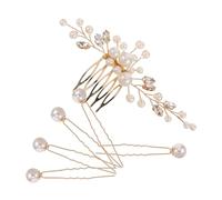 CALLARON Juego de Peinetas y Pinzas Cabello de Novia Accesorios Elegantes para Bodas Lateral Gemas de Imitación Decoración Retro para Novias Peine de Boda Artesanal