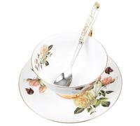 CALLARON Juego de Taza y Platillo de Cerámica y Té, Color con Diseño, Capacidad Adecuada, Superficie Lisa, Apto para Desayuno y Bebidas Calientes, Set 1 Unidad