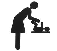 CALLARON Letrero de Cambiador de Bebés para Baño, Señal Indicadora en Acero Inoxidable Negro, Señal para Zona de Cambio de Pañales en Instalaciones Materno-infantiles