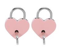 CALLARON Mini Candado con Llave Forma de Corazón, 2 Piezas, Acero Aleado Rosa, Candado Pequeño para Caja de Almacenamiento, Joyero y Diario, Adecuado para Seguridad y Decoración Romántica