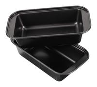 CALLARON Molde para Pastel de Piedra Maifan Negro Antiadherente Resistencia a Alta Temperatura, 2 Piezas para Hornear Pan en Panadería y Hotel