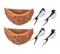 CALLARON Nido de Golondrina Artificial Figuras para Decoración de Hogar y Parques, 2 Juegos Modelo Simulado para Adorno Exterior