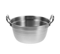 CALLARON Olla de Acero Inoxidable con Doble Asa para Cocinar Ramen y Sopa, Resistente Decoloración y Calentamiento Rápido, Adecuado para Camping y Picnic Familiar de 19cm