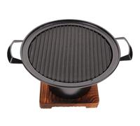 CALLARON Parrilla Portátil para Barbacoa sin Humo Soporte de Mesa, Material de Aleación de Aluminio y Madera, Fácil de Almacenar para Camping y Uso en Casa