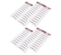 CALLARON Pegatinas para Cejas 6d Marrón de Transferencia de Agua, 4 Piezas Forma Arqueada, Fácil Aplicación y Ajuste Contorno Facial