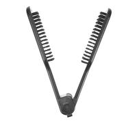 CALLARON Peine Alisador De Cabello Doble Cara Pinza, Cepillo Alisador Portátil Negro, Resistente Al Calor y Antiestático, Para Uso Profesional y Diario Salón o Casa