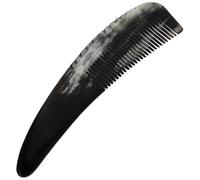CALLARON Peine de Cuerno de Yak Natural Negro Veta, Tamaño 20-22 Cm, Grosor 6-8 Mm, Peine para Masaje Capilar Antielectrostático, Cuidado del Cabello en Casa