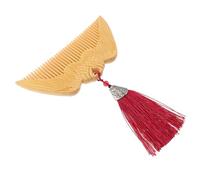 CALLARON Peine de madera con alas de ángel Suave peine de para el cabello desenredante de madera de bolsillo de para mujer