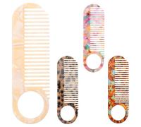 CALLARON Peine de Material de Acetato Portátil Diseño Chic y Acabado Mate, 4 Piezas Dientes Redondos, Delicado para Cutículas, Adecuado para Peinados en Casa y Salón