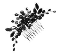 CALLARON Peineta de Gemas de Imitación para Fiesta Negra 4.72X3.34 Pulgadas Peine Lateral para Cabello Mujer Accesorios para Boda y Evento
