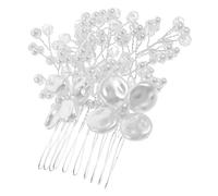 CALLARON Peineta de Plata para Bodas Cristales y Perlas Brillantes Accesorio de Peineta Lateral de Novia para Ceremonia de Boda de Cristal