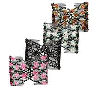 CALLARON Peinetas Dobles Decoraciones Chic para Peinados Elegantes para Mujeres y Cuentas Cabello Accesorios Elásticos de Plástico y Resina Paquete de 4 Piezas Estilo Varios estilos