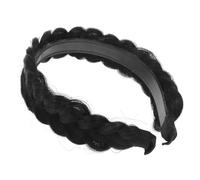CALLARON Peluca Diadema Corto Venda Bien Diademas Dama Señoras Bollos Retorcido Delgado Ondulado Pelucas Adulto Fashionable Casarse Elegante Mujer Black El Plastico
