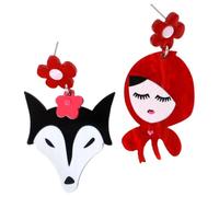 CALLARON Pendientes Colgantes Ligeros y Cómodos de Caperucita Roja y Animal de Acrílico Diseño Único para Mujer para Diversas Ocasiones