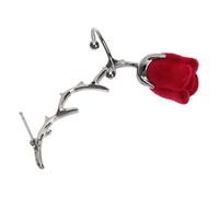 CALLARON Pendientes De Rosa Con Espinas Ligero Diseño Artesanal Para Mujer Clip Cómodo Sin Perforación Accesorios Para Fiesta o Uso Diario