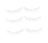 CALLARON Pestañas Postizas Naturales Blancas 3 para Halloween y Cosplay Extensiones de Pestañas Fáciles de Usar para Principiantes y Usuarios Experimentados