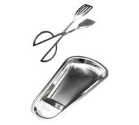 CALLARON Pinzas para Postre de Acero Inoxidable con Diseño Compacto para Servir Alimentos, Resistentes al Calor, Ideales para Barbacoa y Picnic al Aire Libre, 1 Set