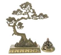 CALLARON Quemador De Incienso De Reflujo Colgante Estilo Chino, Aleación Resistente, Soporte para Quemador De Incienso Pino, Ambiente Zen para Salón De Masajes y Pediluvio, Decoración Roja Decorativa