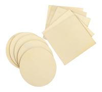 CALLARON Rodajas de Madera Naturales Redondas y Cuadradas sin Pintar para Manualidades, 10 Piezas para Bricolaje, Decoración Diy, Posavasos de Madera, Accesorios Creativos para