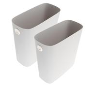 CALLARON Set de 2 Cubos de Basura de Plástico Reutilizables de 8l Diseño Moderno y Apertura Amplia para Hogar y Baño, Adecuado para Espacios Estrechos